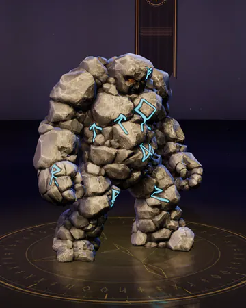 Runed Stone Guardian, rendered in the game’s studio.